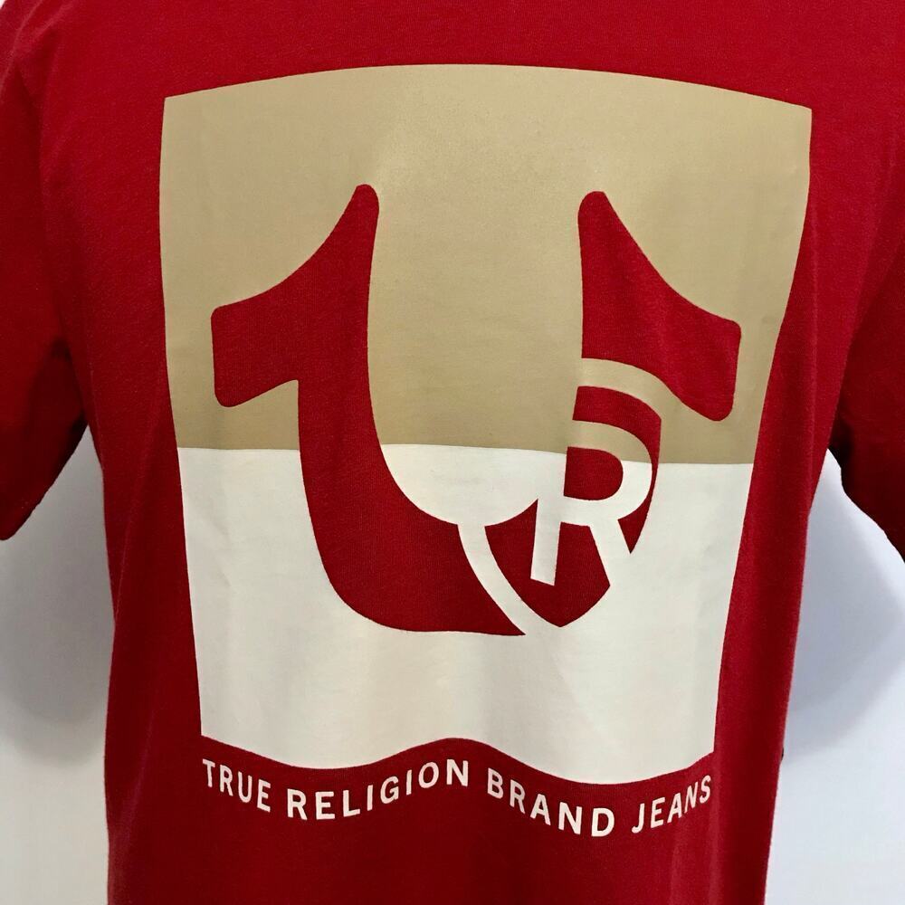 True Religion NWT Red Graphic Short Sleeves Shirt Men L - Picture 3 of 10